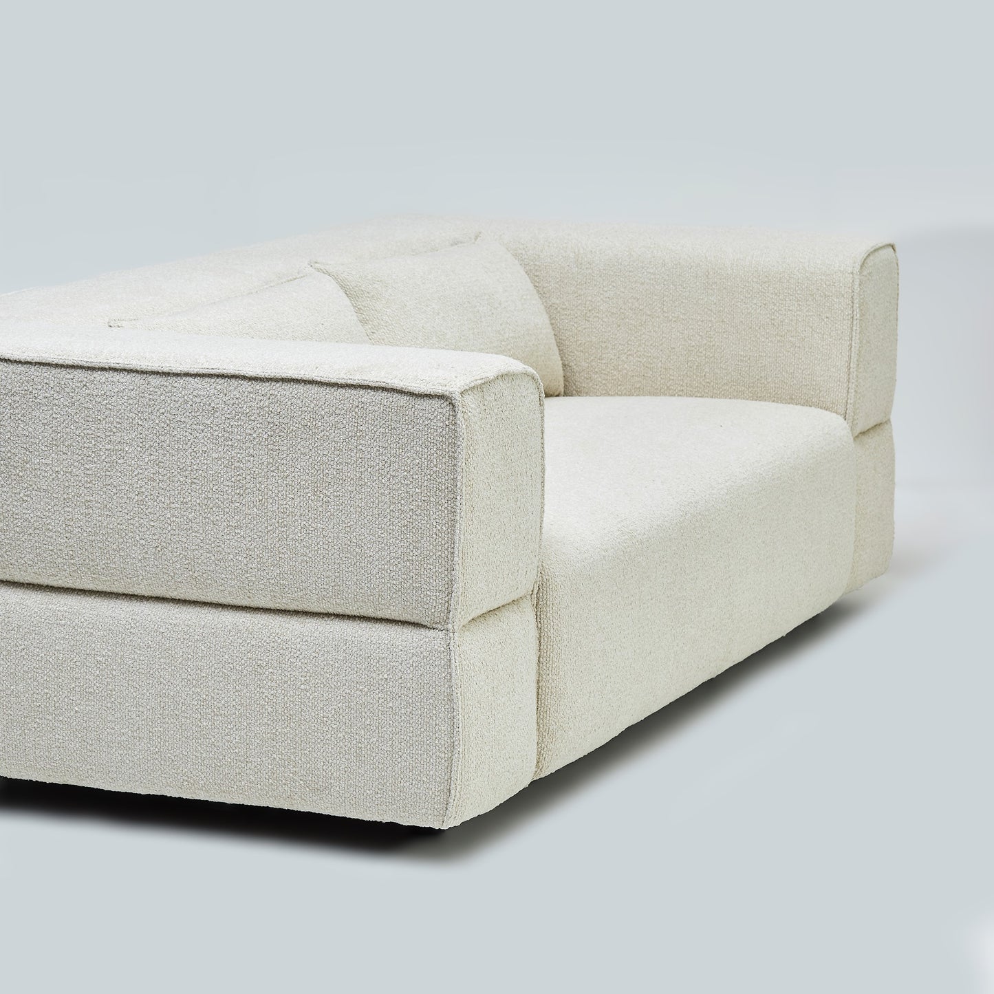 Aurora 2 Seater Sofa in Mikah Vanilla with Ottoman