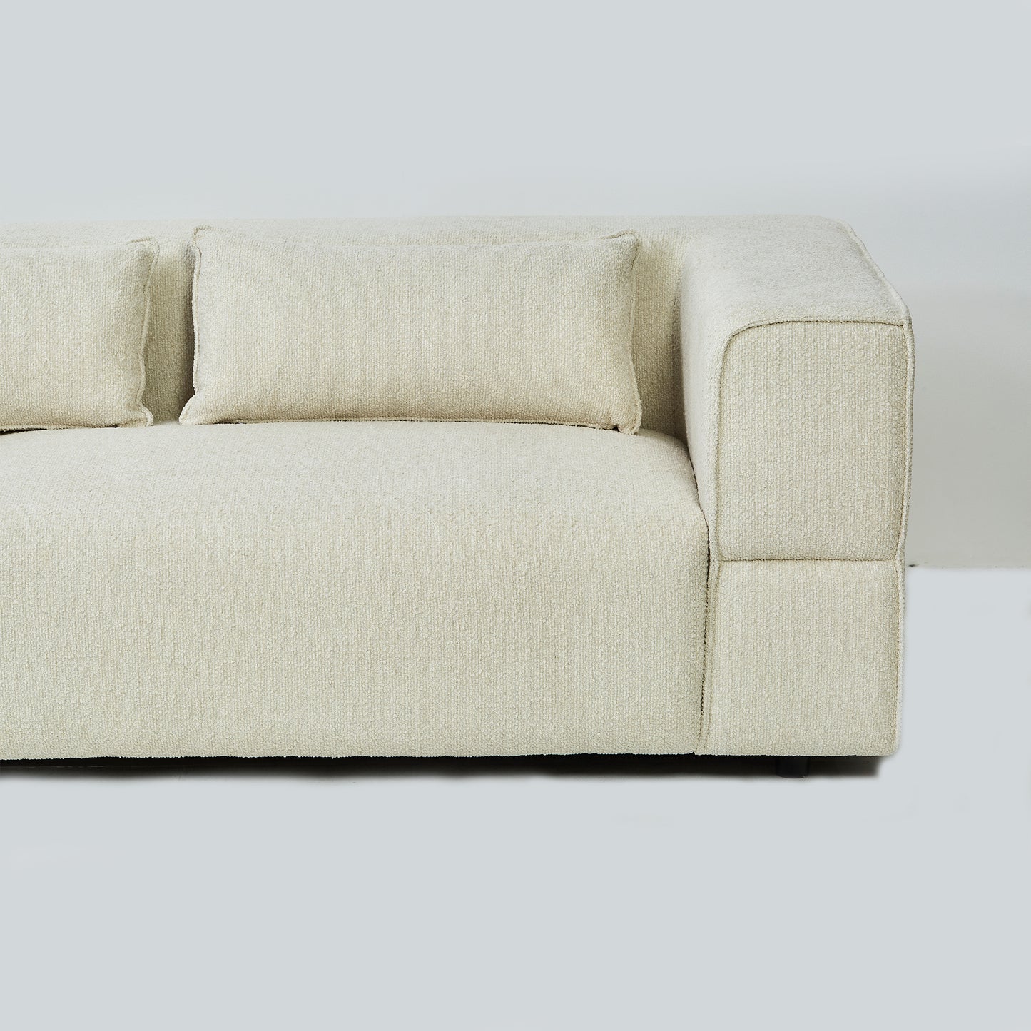 Aurora 2 Seater Sofa in Mikah Vanilla with Ottoman