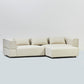 Aurora 4 Seater Sofa in Mikah Vanilla with Ottoman