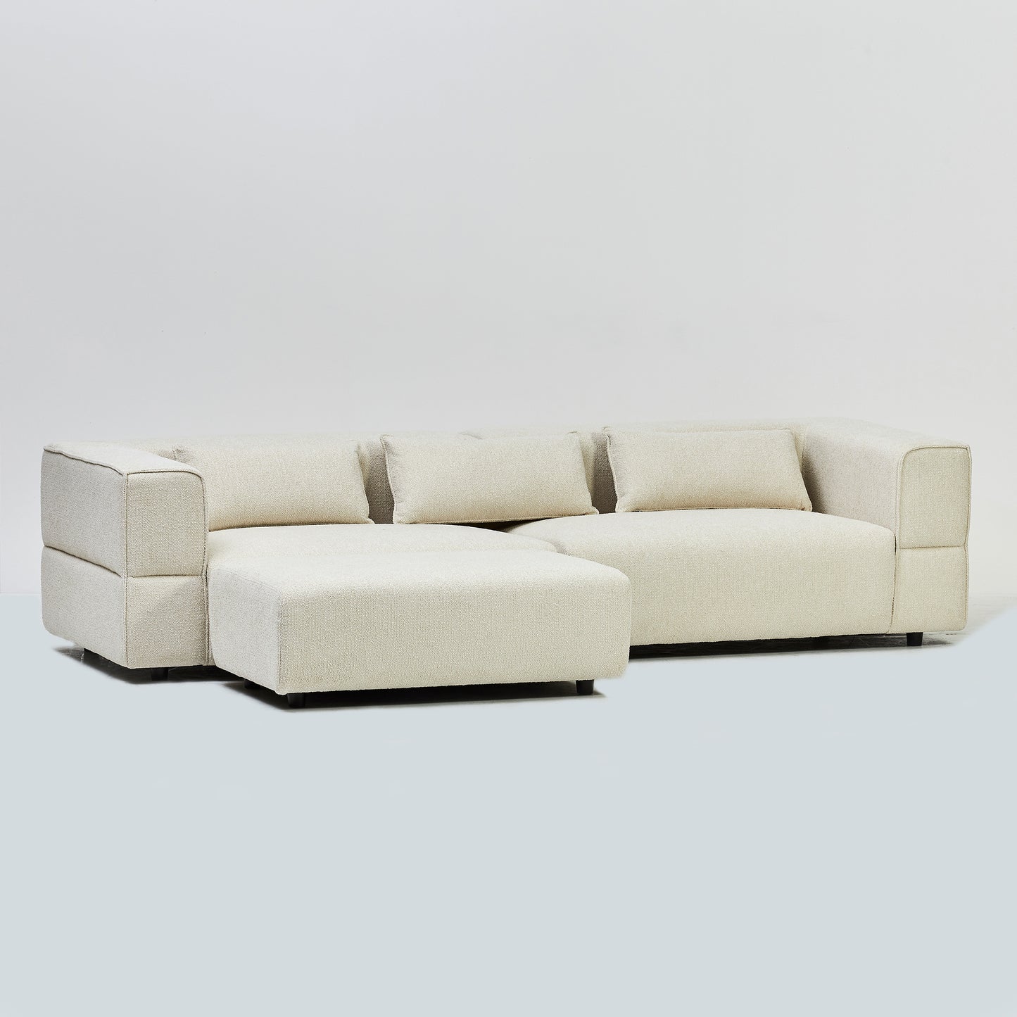 Aurora 4 Seater Sofa in Mikah Vanilla with Ottoman