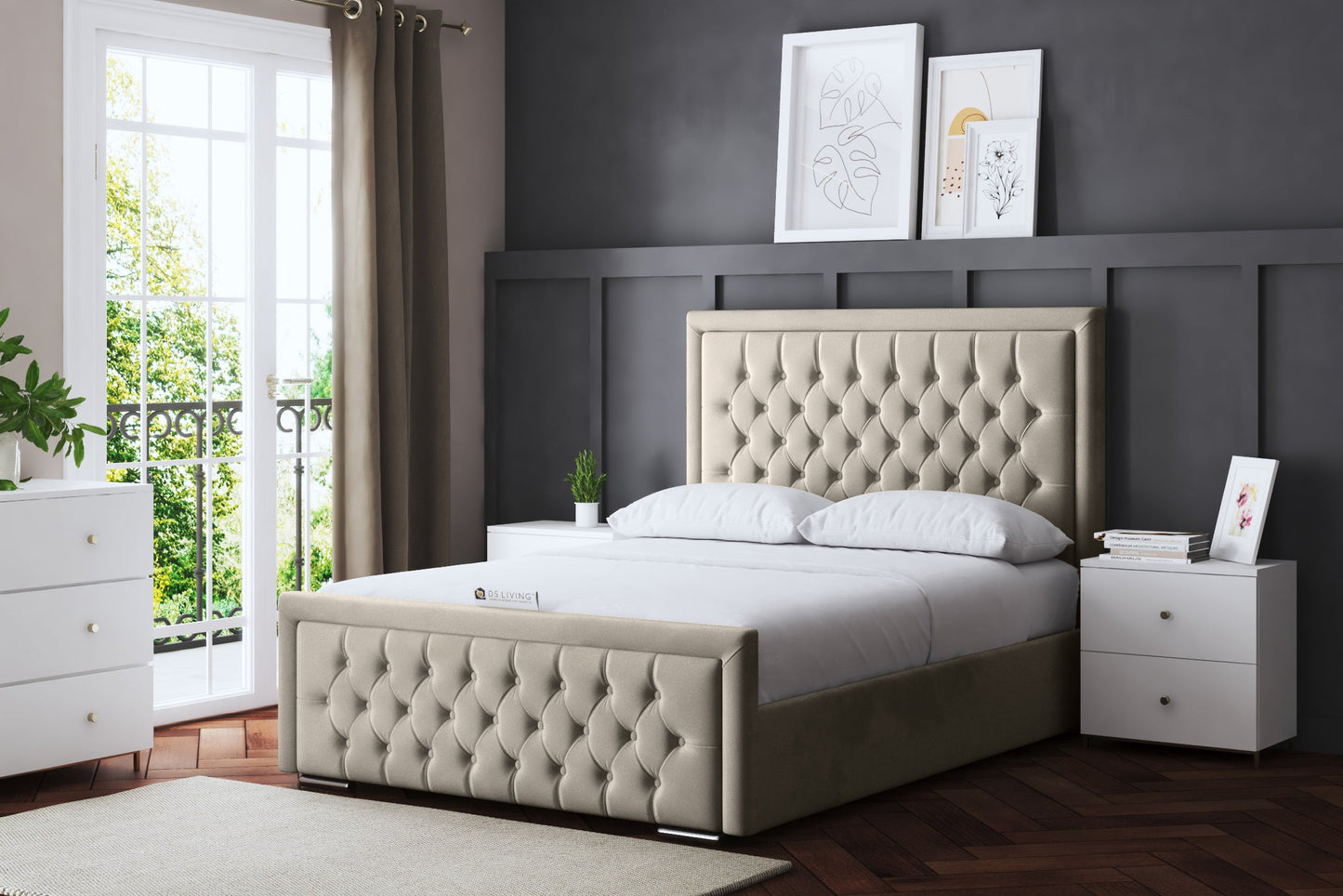 ALLEGRA UPHOLSTERED BED WITH OPTIONAL MATTRESS