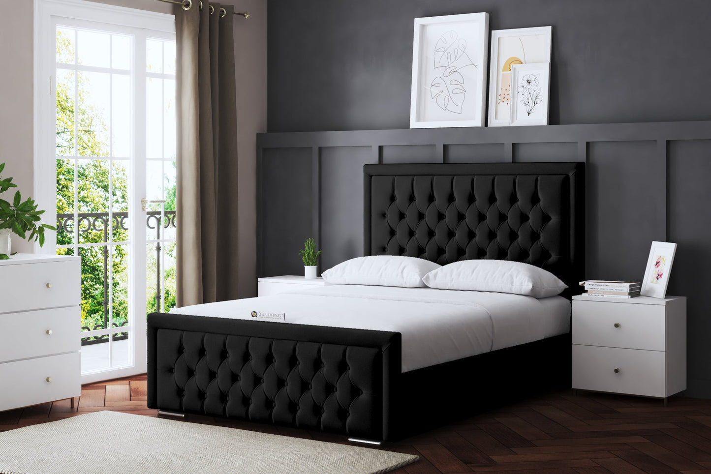 ALLEGRA UPHOLSTERED BED WITH OPTIONAL MATTRESS