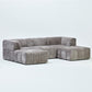 Rollo U-Shape Corner Sofa in Seol Battleship