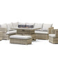 DS Living Corner Sofa & Armchair Rising Dining Table Set with Fire pit & Ice Bucket