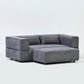 Aurora 2 Seater Sofa in Mikah Ashen with Ottoman