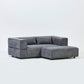 Aurora 2 Seater Sofa in Mikah Ashen with Ottoman