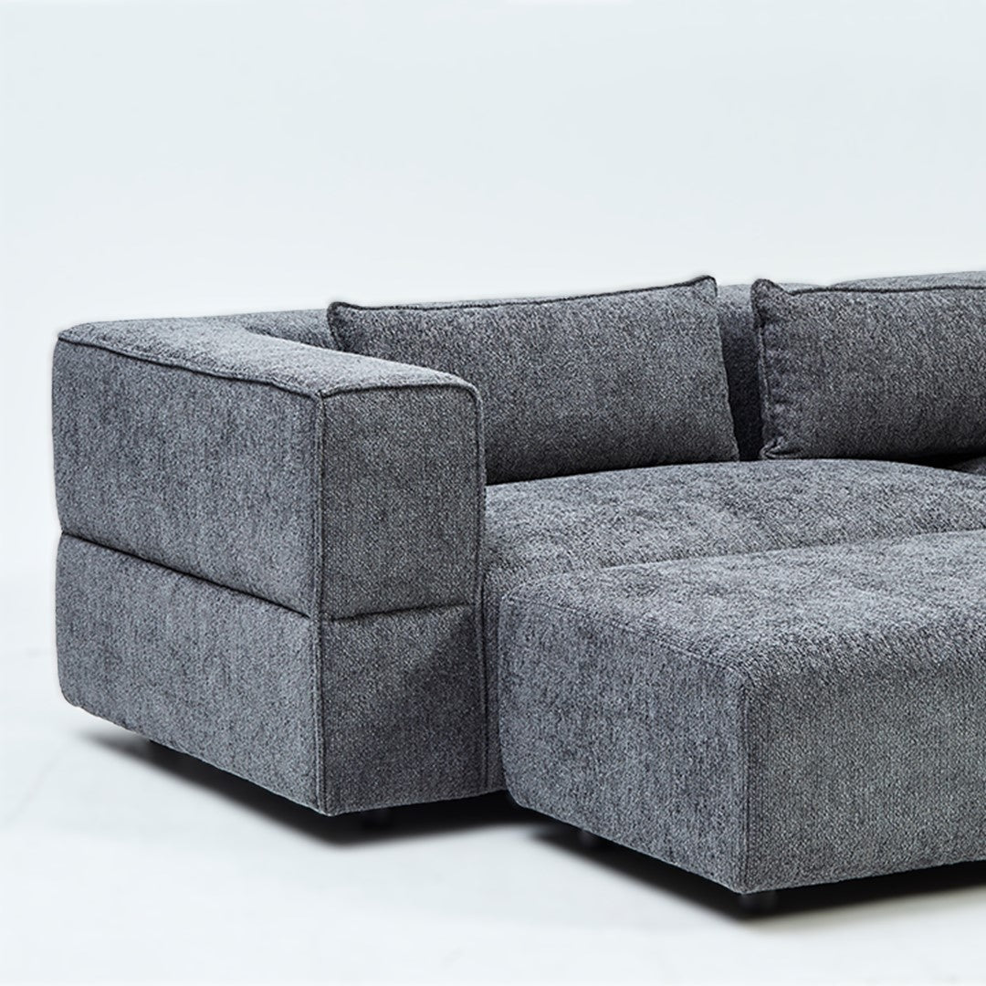 Aurora 2 Seater Sofa in Mikah Ashen with Ottoman