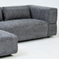 Aurora 2 Seater Sofa in Mikah Ashen with Ottoman