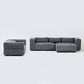 Aurora 2 and 4 Seater Sofa in Mikah Ashen with Ottoman