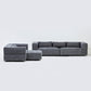 Aurora 2 and 4 Seater Sofa in Mikah Ashen with Ottoman