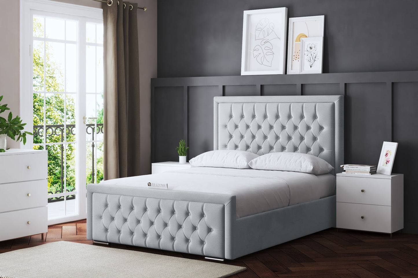 ALLEGRA UPHOLSTERED BED WITH OPTIONAL MATTRESS