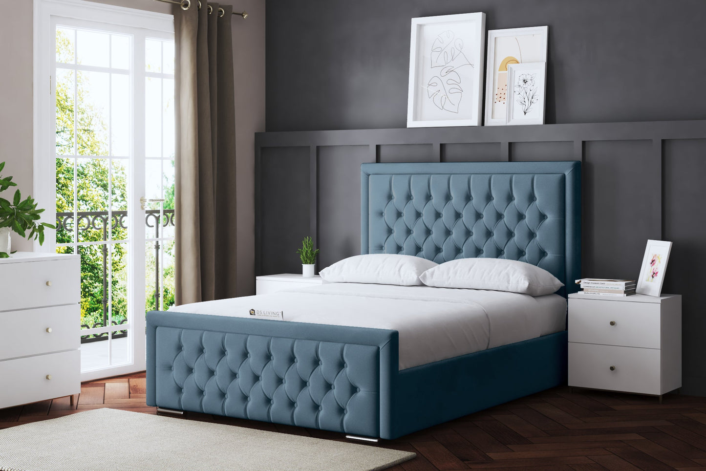 ALLEGRA UPHOLSTERED BED WITH OPTIONAL MATTRESS