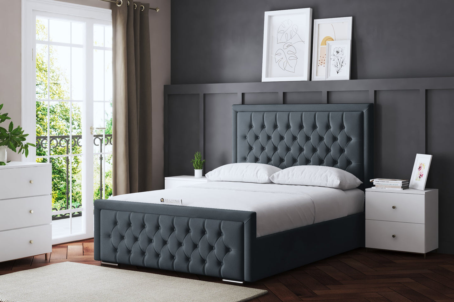 ALLEGRA UPHOLSTERED BED WITH OPTIONAL MATTRESS